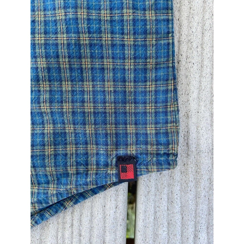 Woolrich Men’s Plaid 100% Cotton Green Long Sleeve Button Down Shirt Size Large - Picture 6 of 13
